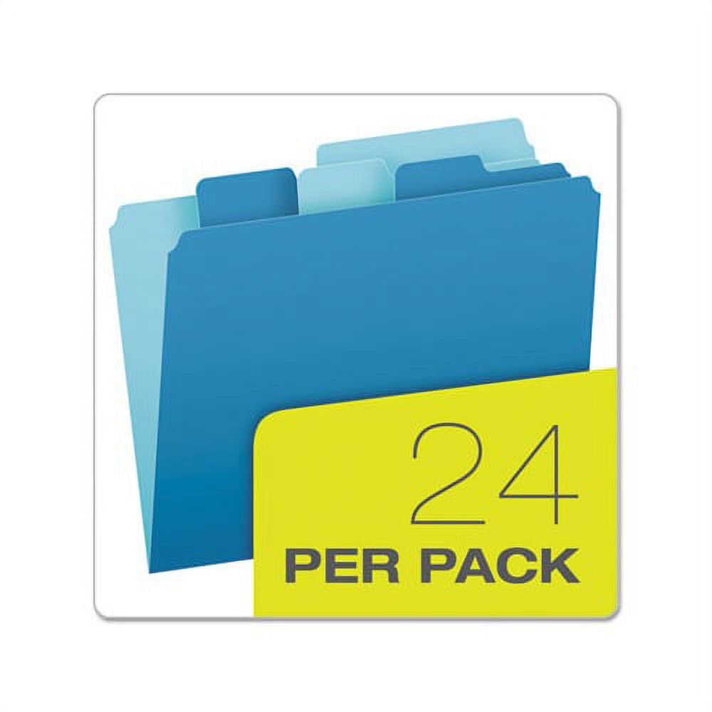Pendaflex Divide-It-Up 3-Section File Folders, Letter Size, Assorted Colors, Pack of 24