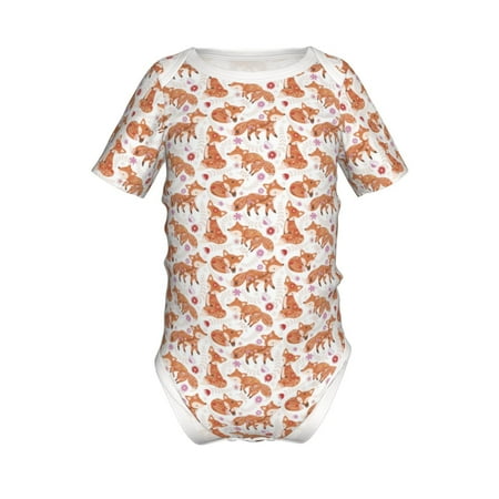 

Junzan Beautiful Fox1 Print Short-Sleeve Baby Climbing Clothes Bodysuits for Infant One-Piece for Baby Boys & Girls Baby Clothes Baby Romper with Snap Closure-12 Months