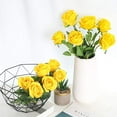 thumbnail image 5 of 12PCS Artificial Silk Flowers Realistic Roses Bouquet Long Stem for Home Wedding Decoration Party (Yellow), 5 of 5