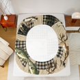 thumbnail image 4 of Manfei Farmhouse Deer Duck Fitted Sheet Full, Vintage Buffalo Bed Set, Brown, 3 Pieces, 1 Fitted Sheet and 2 Pillowcases, 4 of 6