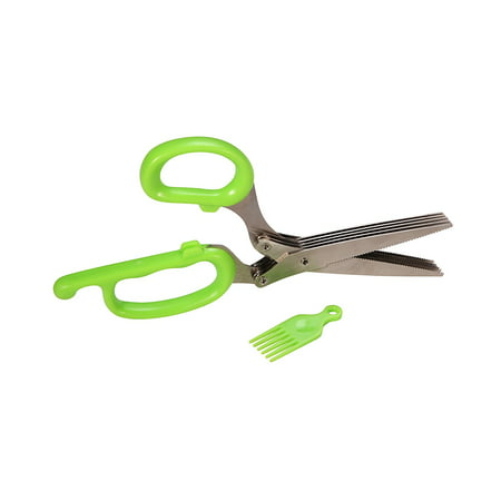 Valiry- Herbs Scissors With 5 Extremely Sharp Stainless Steel Blades - Best Multipurpose, Heavy Duty Culinary Gadget Tool - Chop, Snip, Cut & Slice Garden Herbs - Comes With Shears Cleaning