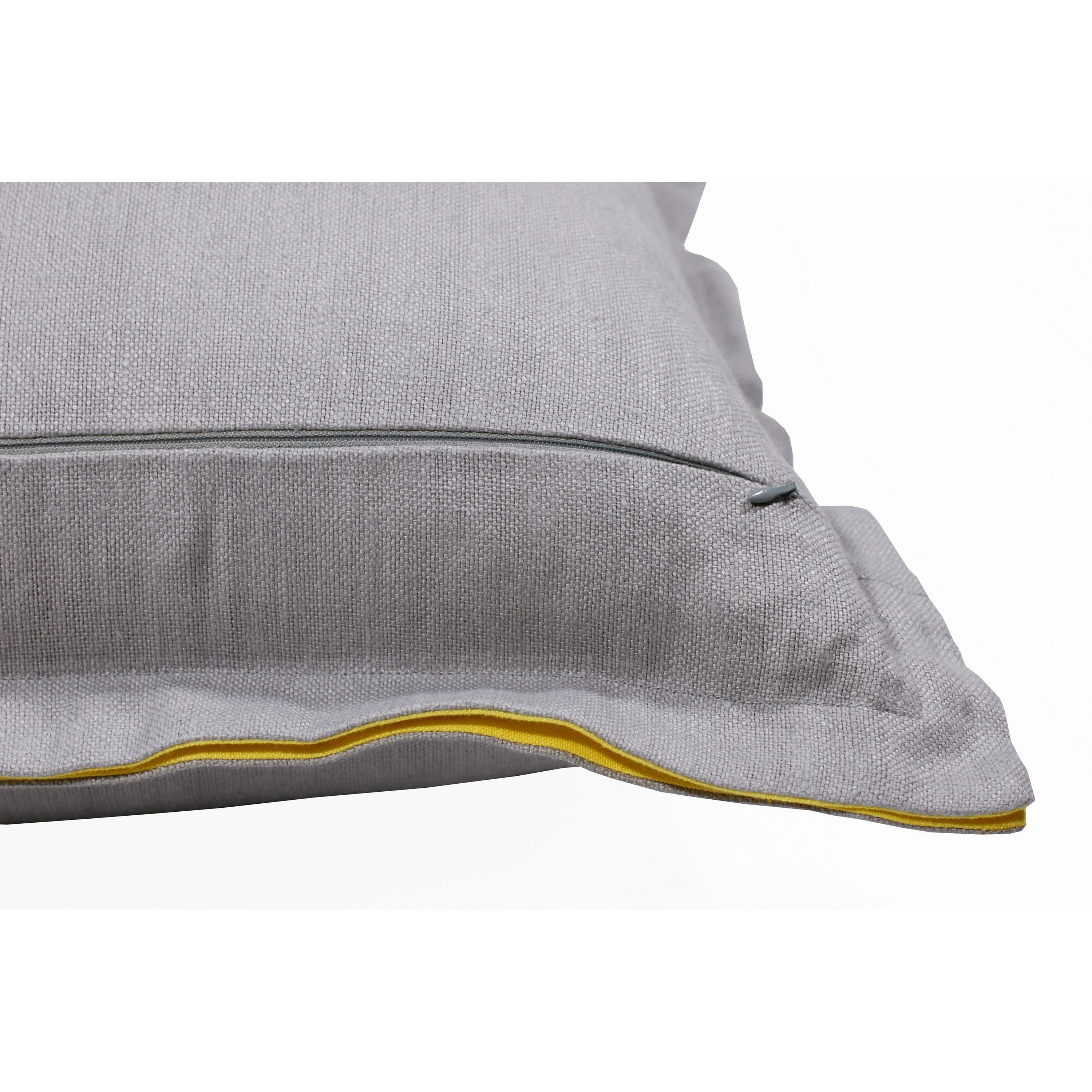 Harlow Hill Faye Gray/Yellow Solid 20" x 20" Linen Adult Decorative Feather Filled Pillow