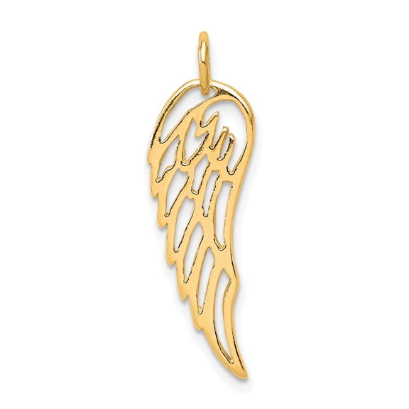 Diamond2Deal 925 Sterling Silver Gold-Tone Gold Polished Angel Wing Charm Pendant for Women
