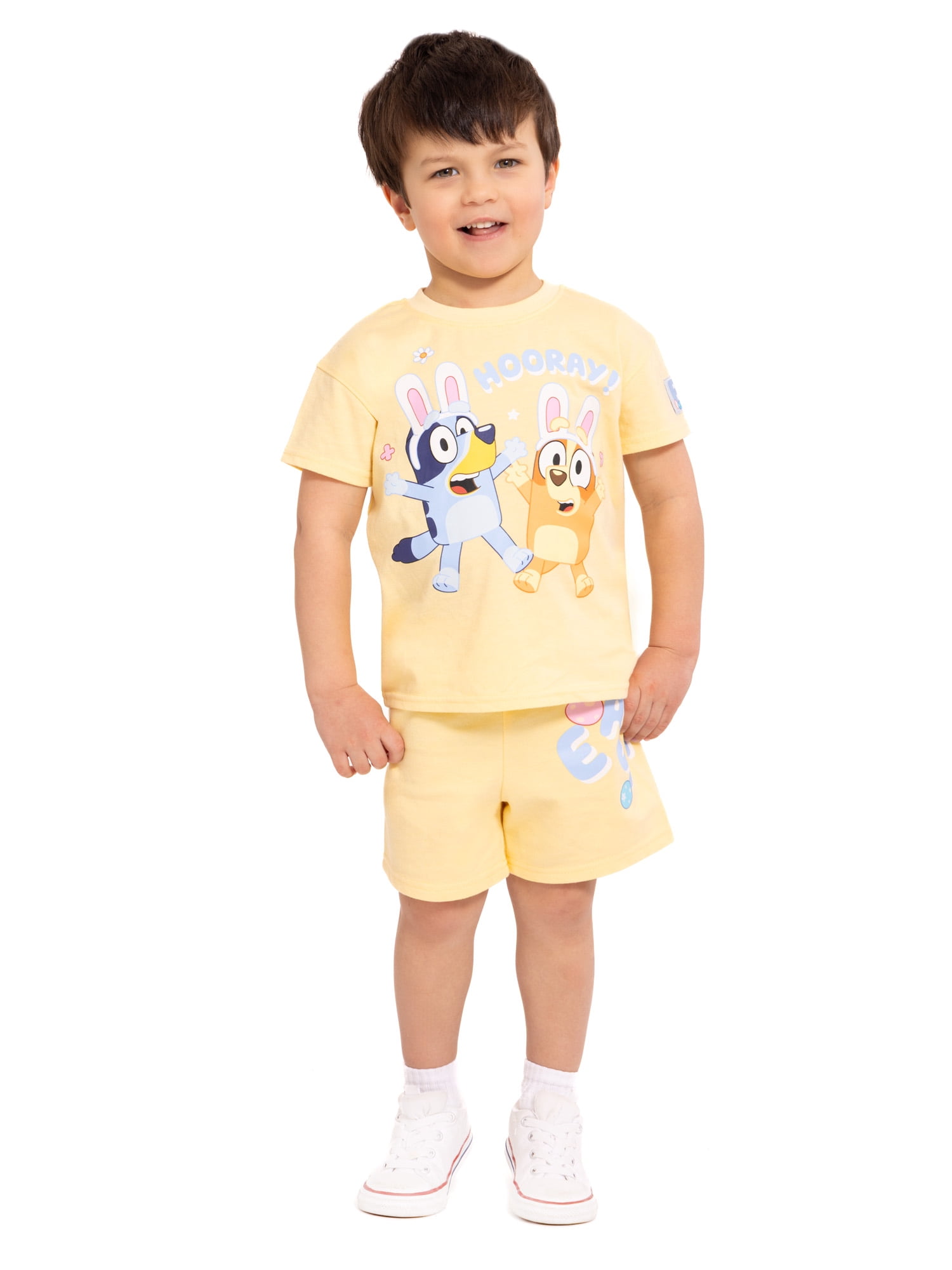 Bluey Toddler Easter Graphic Tee and Shorts Set, 2-Piece, Sizes 12M-5T