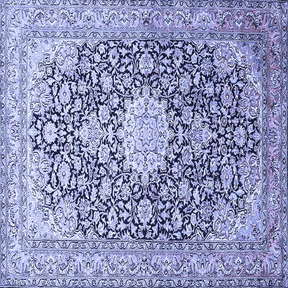 Ahgly Company Indoor Square Medallion Blue Traditional Area Rugs, 5' Square