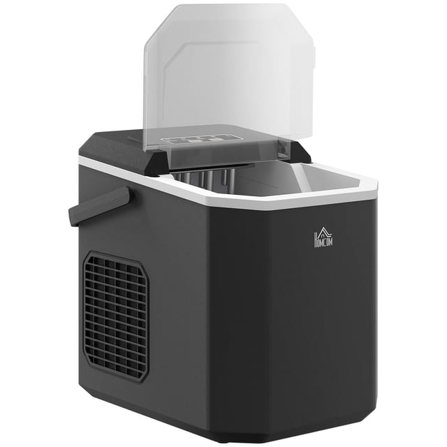 Black Portable Ice Maker - 26lbs/Day, Bullet Ice, Self-Cleaning - Perfect for Parties & Home Use - Compact Countertop Ice Machine