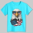 thumbnail image 2 of Yindaity Girls Patriotic T Shirts American Heart Flag Girls 4th of July Shirt USA Patriotic Kids Sequin T-Shirt(Sky Blue,7-8 Years), 2 of 5