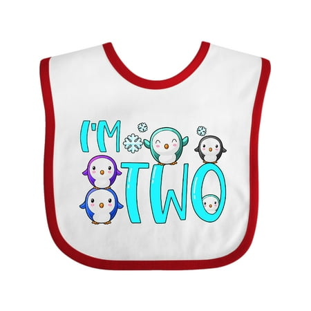 

Inktastic I m 2 Cute Penguin Birthday Party Gift Baby Boy or Baby Girl Bib
