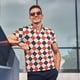 thumbnail image 4 of Fotbe Red and black argyle Camiseta Polo de Golf para Hombre con Estampado – Camisa Deportiva Transpirable con Cuello Abotonado-Medium, 4 of 6
