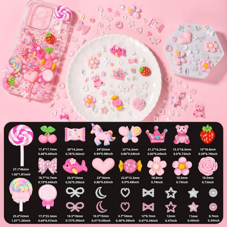 330 Pcs Junk Case Charms Kit, Junk Charms for Cases, Junk Phone Case Charm, Junk  Case Kit Pink Charm Bulk Mixed Cute Slime Charms Set for DIY Crafts,  Scrapbooking, Jewelry Making-S1 -