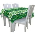 thumbnail image 6 of Tablecloth Green St. Patrick''s Day Shamrock Clover Tablecloths for Rectangle Oblong Oval Tables Party Holiday Dinner Wedding Decor 60x120 Inch, 6 of 6