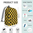 thumbnail image 5 of Yellow and Black Checkered Pattern Backpack for School, Cute School Bag with Adjustable Shoulder Straps and Padded Back, 15.7"x11.8"x5.5", 5 of 5