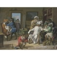 thumbnail image 2 of Anton Radl 18x14 Gold Ornate Wood Frame and Double Matted Museum Art Print Titled - Barberstube, Monkeys Shave Dogs, 2 of 4