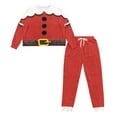 thumbnail image 4 of Yuyamidu Red Nightwear for Women Christmas Pajama Tee Pants Matching Set of 2 Santa Claus Clothes Soft Long Sleeve Sleepwear Size M Causal Sleep Sets for Jogger Walking Yoga, 4 of 7