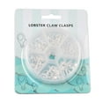 thumbnail image 2 of Alloy Lobster Claw Clasps and Jump Rings Set Silver Color Plated Clasps: 10~20.5x6~13x3.5~5.5mm Hole: 1~2mm about 70pcs/box Jump Rings: 6x1mm about 40~50pcs/box, 2 of 4