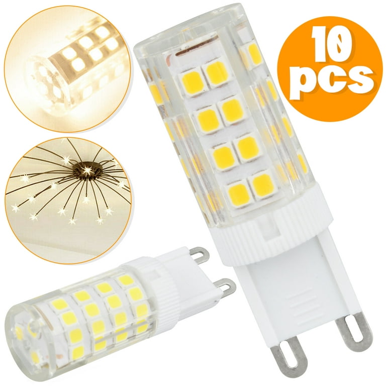 EIMELI 10 Pcs G9 LED Bulb, 7W Daylight Warm White 3000K G9 Ceramic Base  Non-dimmable Light Bulbs for Chandelier Home Lighting
