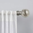 thumbnail image 2 of Exclusive Home Silver Aged Sphere 1" Curtain Rod and Coordinating Finial Set, Matte Silver, Adjustable 36"-72", 2 of 6