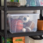 IRIS 60 Qt Plastic Storage Bin with Lid, Stackable Storage Containers, Tote