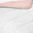 thumbnail image 2 of CREVENT Soft Plush Girls Pink and White Minky Baby Quilt Blanket, 2 of 5