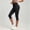 Black, variant on IUYRTFE Women Solid Color Elastic Waist Capri Yoga Pants Stretch Crop Leggings for Gym Workout Daily Wear