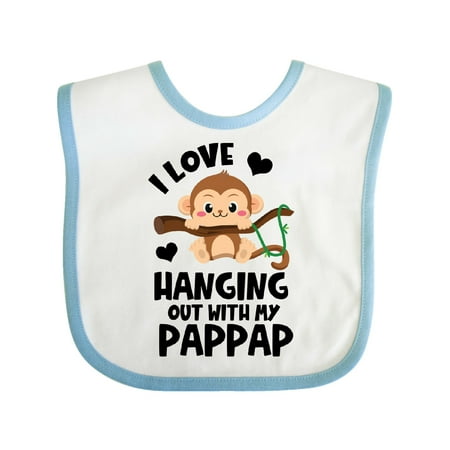 

Inktastic Monkey I Love Hanging out with My Pappap Gift Baby Boy or Baby Girl Bib