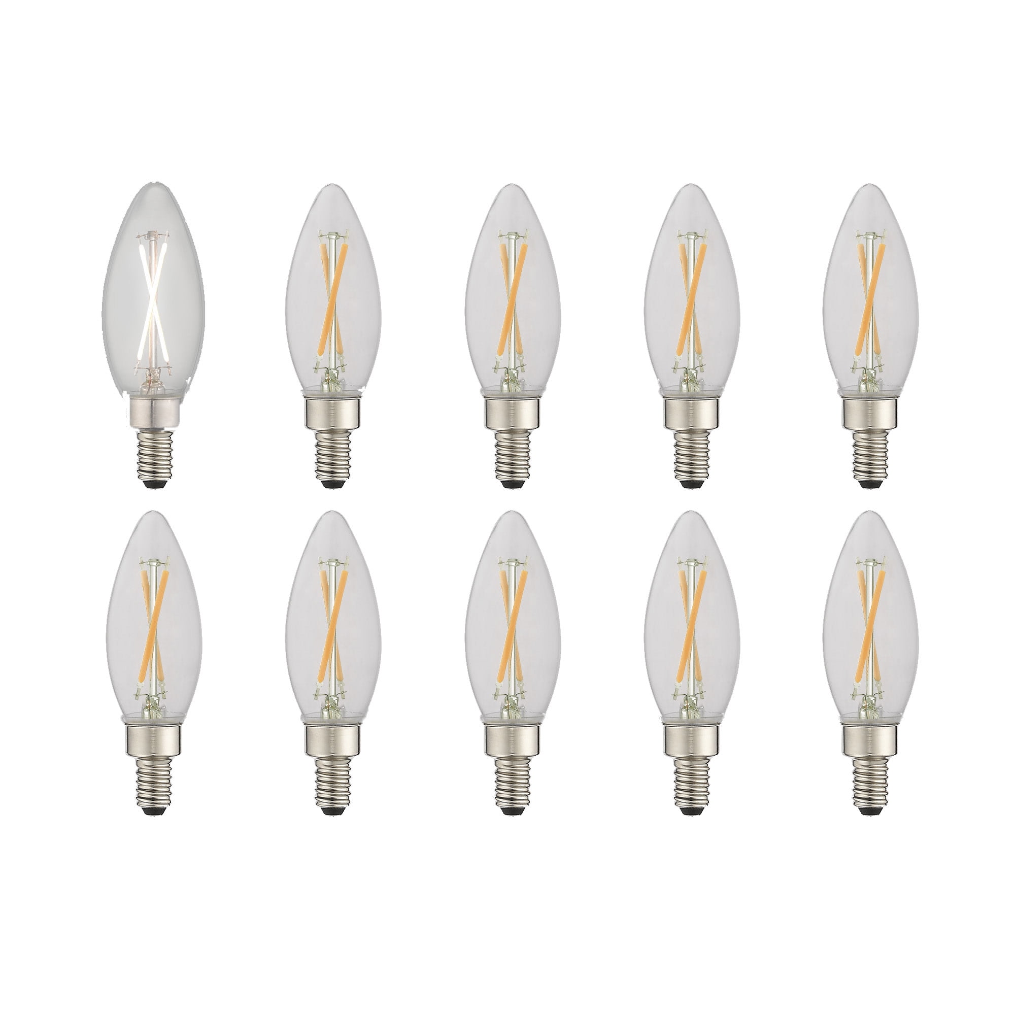 Clear Glass Livex 920206X10 Candelabra LED Case of 10 Bulbs Collection in Light Finish