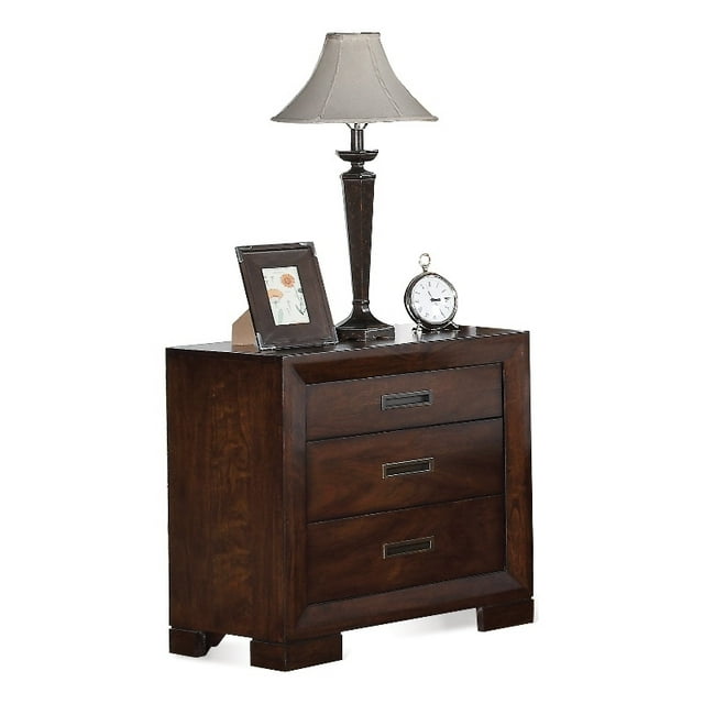 Riverside Furniture Riata Wood Three Drawer Nightstand in Warm Walnut