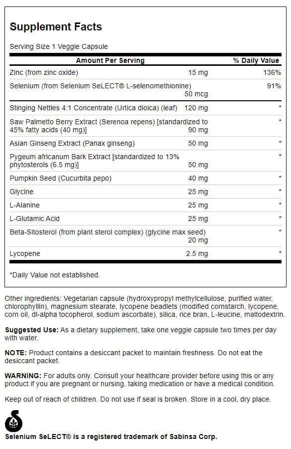 Swanson Prostate Essentials Plus - Features Selenium Select 90 Veggie Capsules