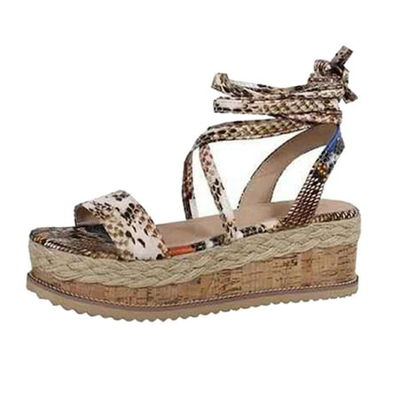 

Women s Platform Sandals Summer Open Toe Cross Strap Sandals Wedge High Heel Dress Sandals Fashion Party Fine Shoes Fish Mouth Wedge Sandals Khaki 7