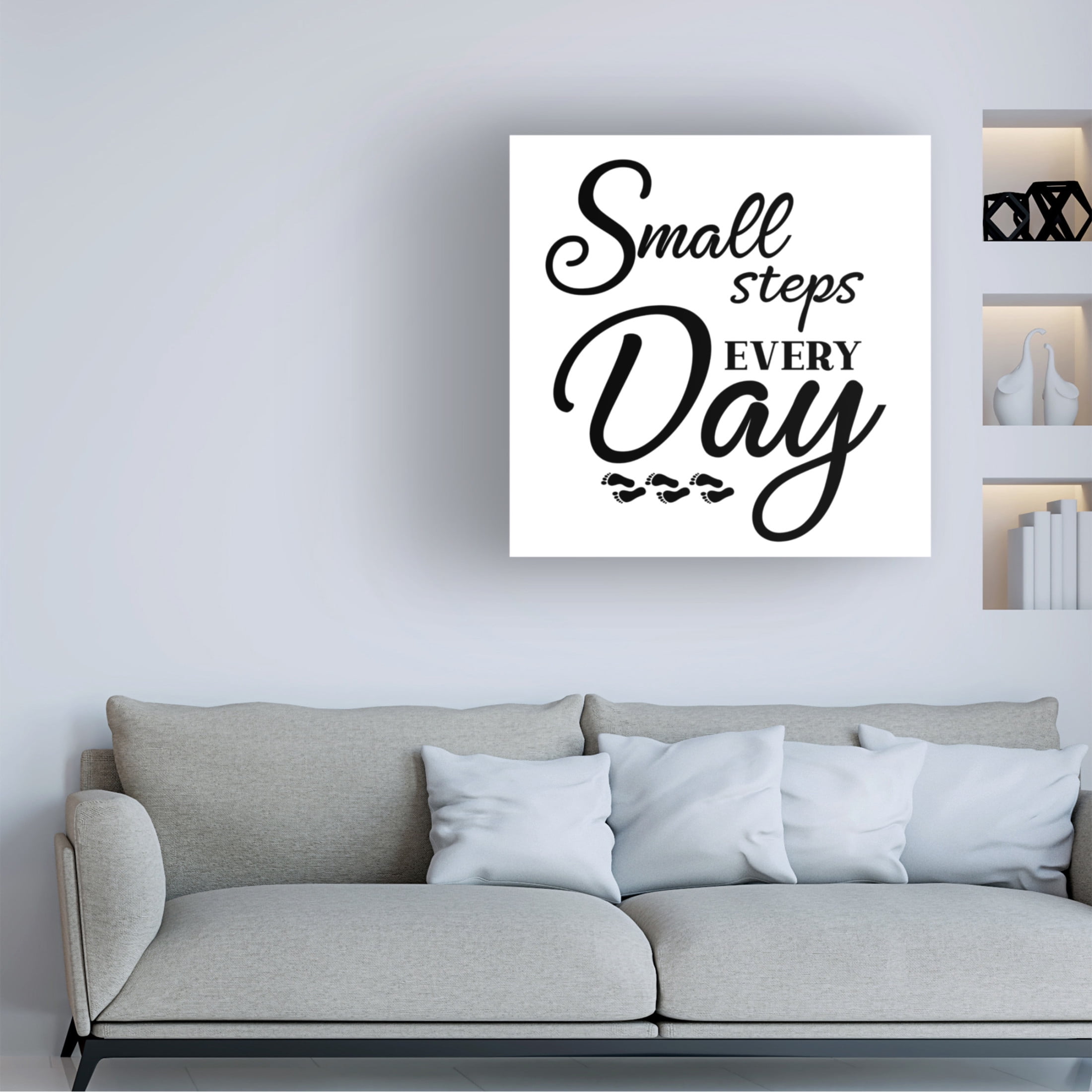 Canvas Wall Art - Jean Plout 'Good Vibes Typography D' Wall Art for Living Room, Bedroom, or Office Décor by Trademark Fine Art - 18 x 18 Inches