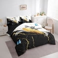 thumbnail image 3 of Castle Fairy Flying Butterflies Bedding Comforter Set,Abstract Feather Queen Bedding Sets, 3 of 8