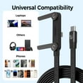 thumbnail image 4 of 240W Braided Fast Charge Cable With Built-In Phone Stand,Sideway Charger,Invisible Sideways Charging Cord,Side Charging Cable With Stand,Sideway C Type Phone Charger,Usb C Charging Cable, 4 of 5