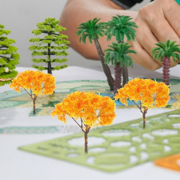 WHAMVOX 10 Pcs Artificial Mini Christmas Tree Simulated Maple