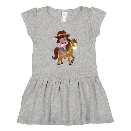 

Inktastic African American Girl Cowgirl Sheriff Horse Gift Toddler Girl Dress