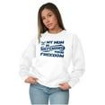 thumbnail image 3 of US Navy Logo Mom Defending Freedom Unisex Plus Fleece Graphic Sweatshirt Brisco Brands 2X, 3 of 4