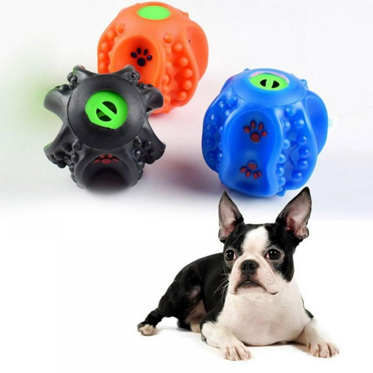 Interactive Dog Toy - IQ Treat Ball Food Dispensing Toys for Small Medium Large Dogs Durable Chew Ball - Nontoxic Rubber and Bouncy Dog Ball - Cleans