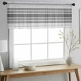 thumbnail image 2 of Gradient Grey Striped Valance Curtains for Kitchen/Living Room/Bathroom/Bedroom Window, Rod Pocket Small Topper Half Short Window Curtains Voile Sheer Scarf, Simple Farm Stripes Minimalist 42"x12", 2 of 8