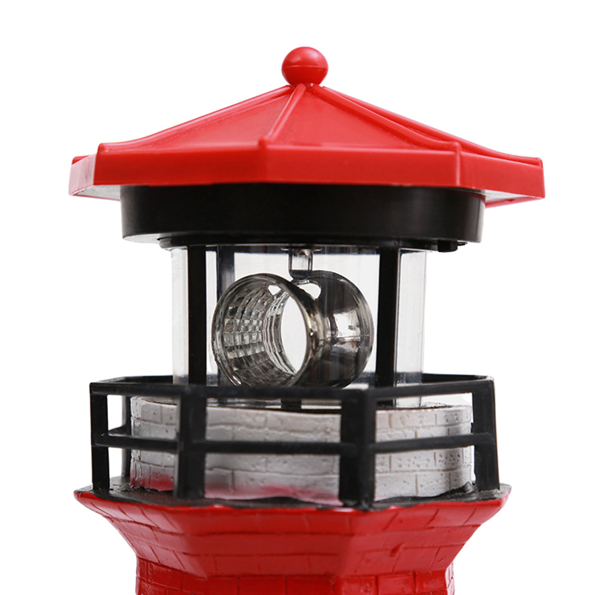 HSHD Solar Lighthouse Bird Feeder with Rotating Beacon Lamp - 14 Hanging  Mesh Wild Bird Feeders for Outdoor Garden Decor Patio Lawn(Red)