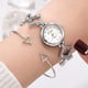 thumbnail image 4 of Reloj femenino con diamantes de imitación y esfera redonda de cuarzo con correa de aleación y pulsera (blanco plateado), 4 of 4