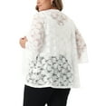 thumbnail image 4 of Agnes Orinda Women's Plus Size Valentines Day Cardigans Open Front 3/4 Bell Sleeves Sheer Lace Cover Up 2X White, 4 of 7