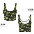 thumbnail image 6 of Uemuo Light Green Excavator Pattern Women's Sports Bra - High Impact Support, Breathable, and Comfortable Athletic Bra for Running, Yoga, and Workouts, 6 of 9