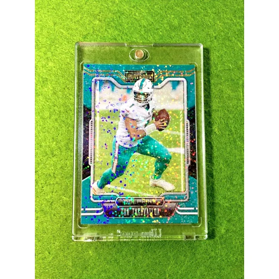 Tua Tagovailoa WHITE SPARKLE PRIZM CARD JERSEY #1 DOLPHINS SP 2021 Playbook