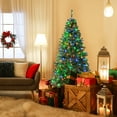 thumbnail image 1 of Gymax 6FT Pre-Lit Hinged Artificial Christmas Tree Holiday Decor Tree w/ 260 LED Lights, 1 of 10