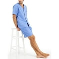 thumbnail image 4 of Hanes Men's Short Sleeve Pajama Set, Blue, Small, 4 of 6