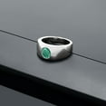 thumbnail image 3 of Gem Stone King Men's 925 Sterling Silver Green Malachite Ring | 2.00 Cttw | Oval 8X6MM | Gemstone | Size 10, 3 of 4