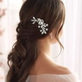 thumbnail image 6 of Crystal Bride Wedding Hair Comb Hair Accessories with Rhinestone Bridal Side Combs for Women and Girls, 6 of 6