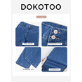 thumbnail image 5 of DOKOTOO Women's Jeans Straight Leg Stretchy Jeans High Waisted Trendy Welt Pockets Loose Wide Leg Denim Pants, 5 of 9