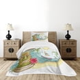 thumbnail image 4 of Ambesonne Tiki Bar Quilted Bedspread Set 2 Pcs, Cartoon Beach, Twin Size, Multicolor, 4 of 5