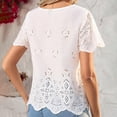 thumbnail image 6 of Summer Tops for Women Plus Size Round Neck Casual Short Sleeve Shirt Womens Blouses White M, 6 of 8