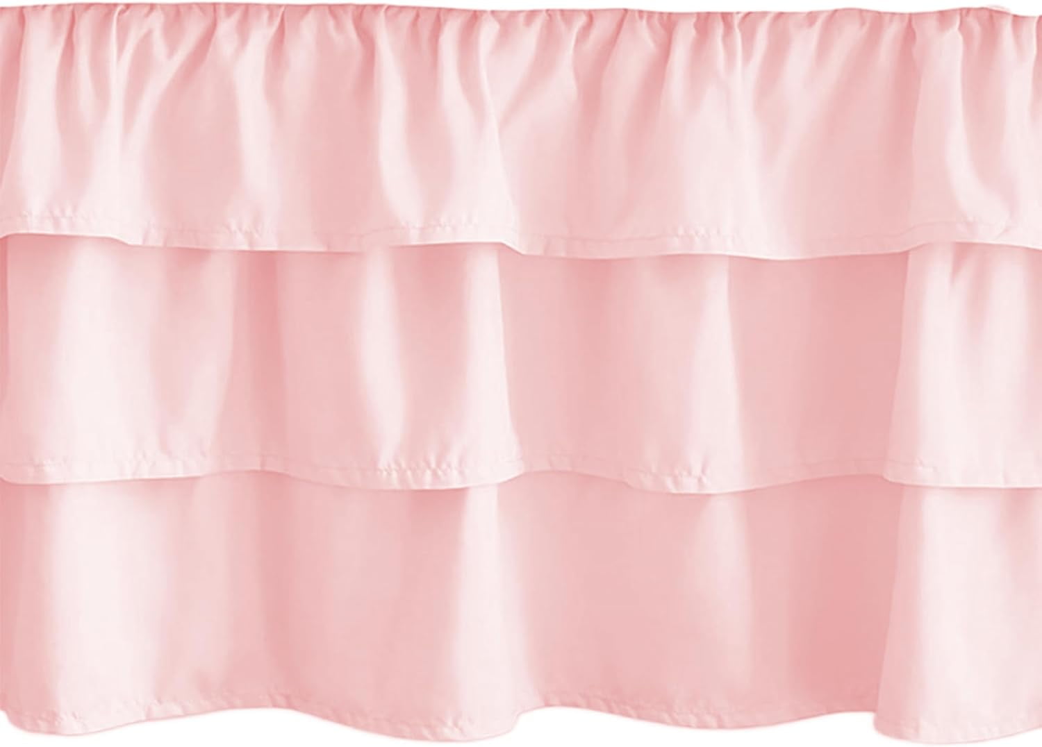 CATPAN Mini Crib Bed Skirt : 18" Drop Ruffles Crib Skirt Girl,3-Layer Crib Skirt for Nursery Decor,Mini Crib Skirt Easy to Change and Clean,Soft and Comfortable,28" W,52" L(Green)